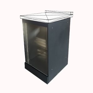 ארון נירוסטה שחור לאחסון מקרר ללא משטח עליון - אלה 1
