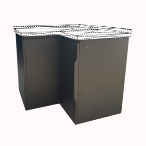 ארון נירוסטה שחור פינתי ללא משטח עליון - אלה 1