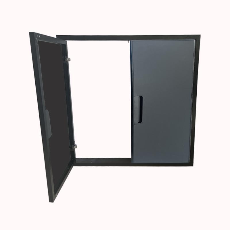 מסגרת עם דלת כפול שחור אטום מידות מסגרת גובה 73.2 רוחב 70.5 1
