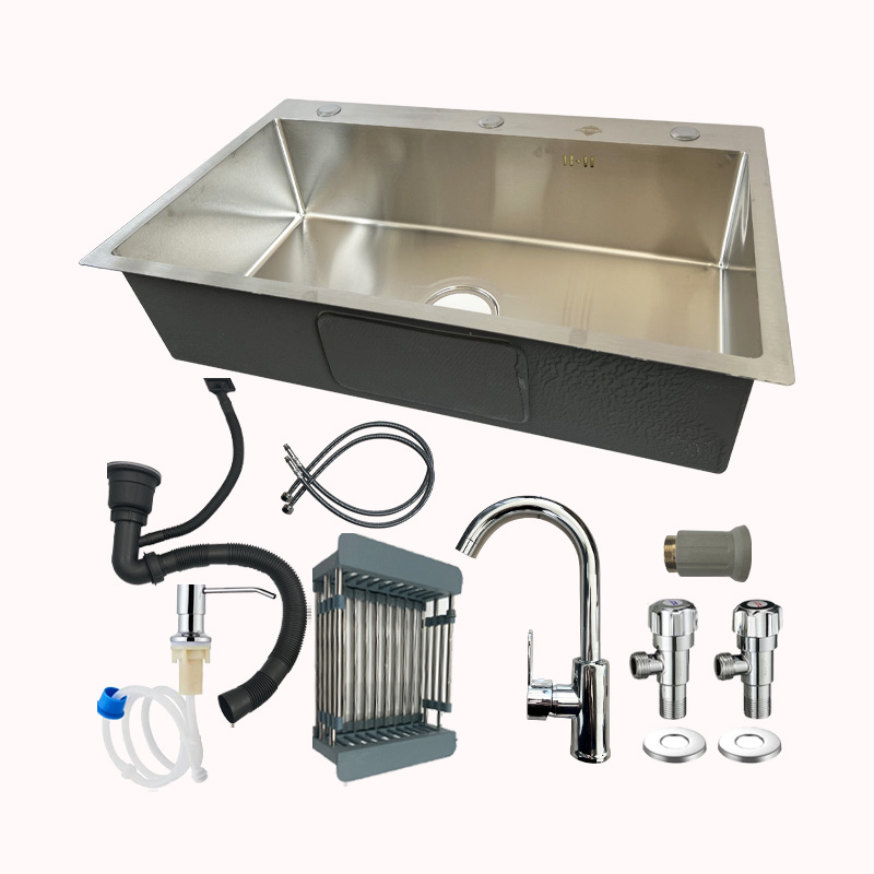 כיור נירוסטה עם הכנה לברז 70 42 1