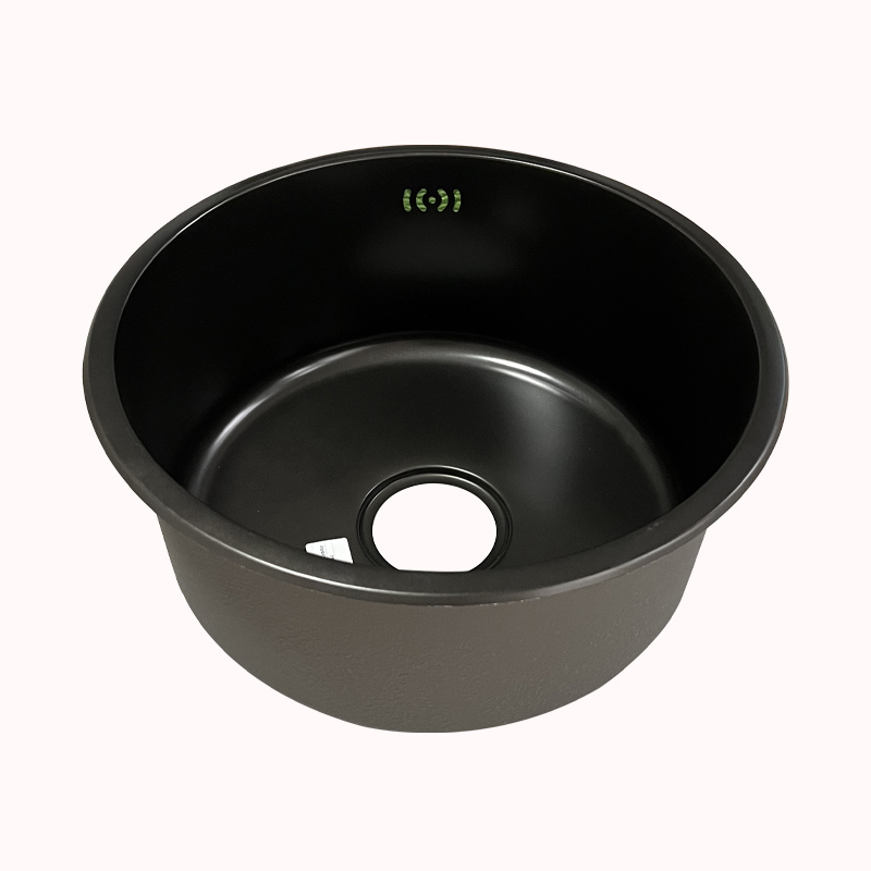 כיור עגול נירוסטה שחור קוטר 39 1