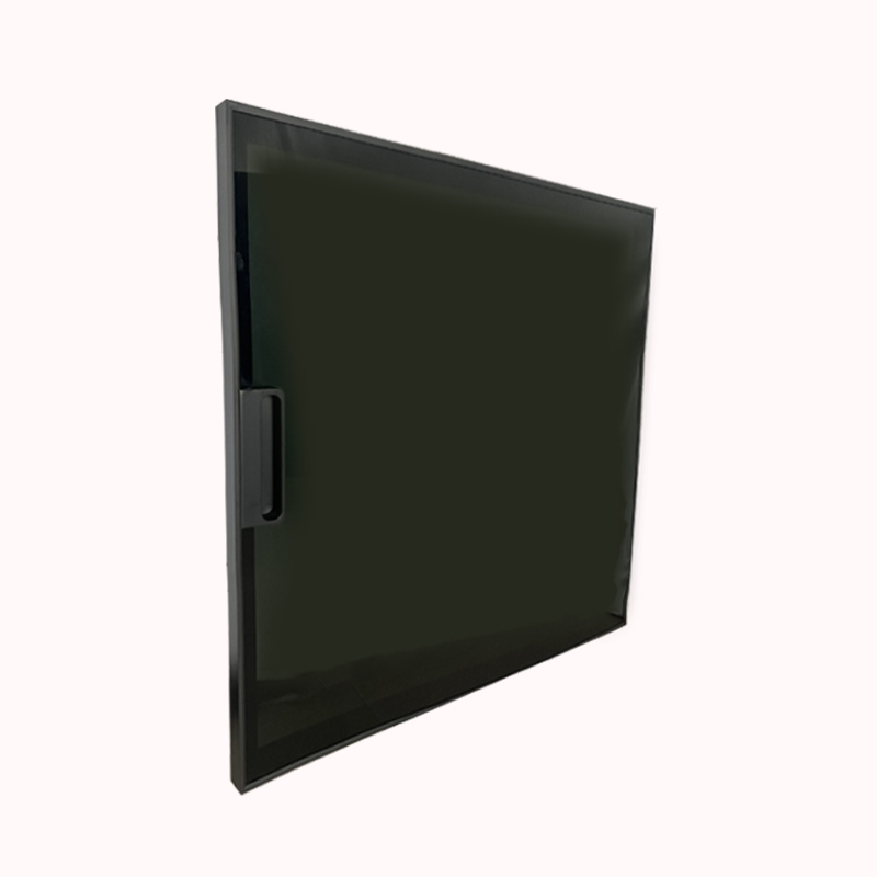 דלת זכוכית שחור שקוף גובה52.5 רוחב 49.7 1