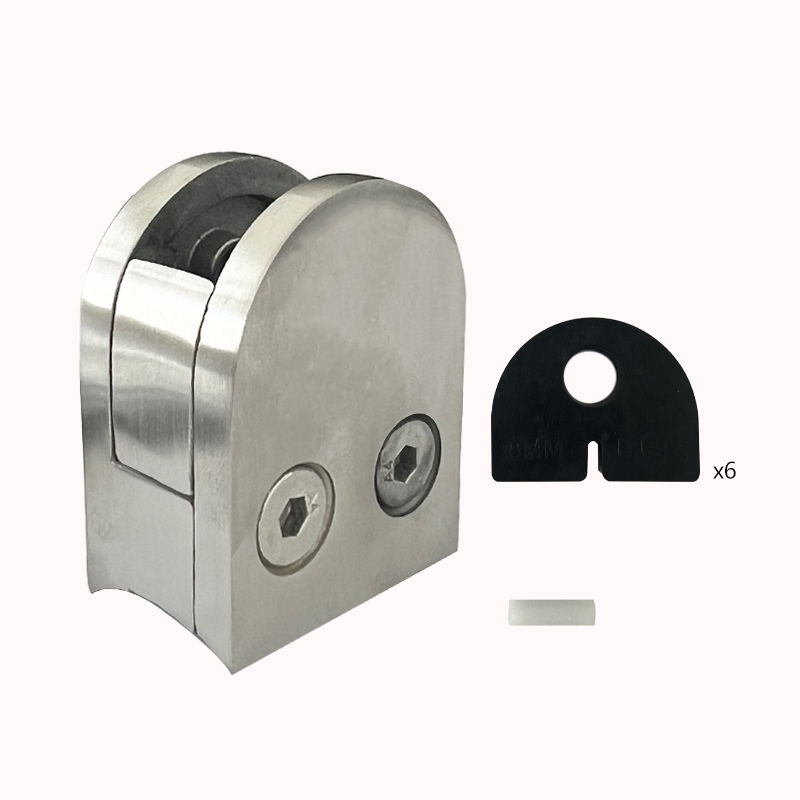 תופסן זכוכית עם תומך 316גב עגול 1